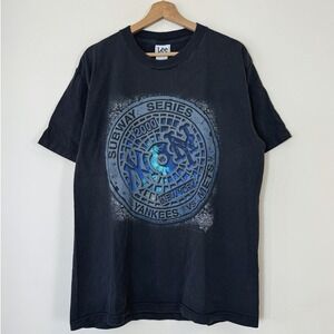 Vintage Subway Series New York Yankees Mets MLB World Series Black Tee Shirt - L